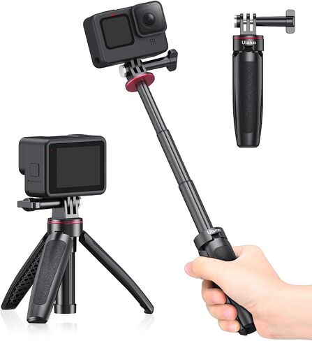 Extendable Selfie Stick for Gopro, Portable Vlog Selife Stick Tripod Stand for Gopro Hero 11/10/9/8/7/6/5 Black/Gopro Max DJI Osmo Action Insta 360 AKASO Action Camera Accessory Kits in Saudi Arabia