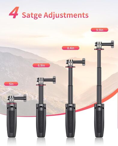 Extendable Selfie Stick for Gopro, Portable Vlog Selife Stick Tripod Stand for Gopro Hero 11/10/9/8/7/6/5 Black/Gopro Max DJI Osmo Action Insta 360 AKASO Action Camera Accessory Kits in Saudi Arabia