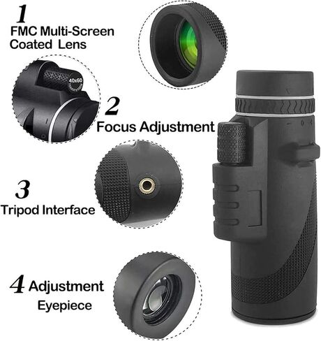 40X60 Monocular High Power Monocular Scope for Bird Watching Traveling Concert Sports Game with Phone Adapter Tripod in Saudi Arabia