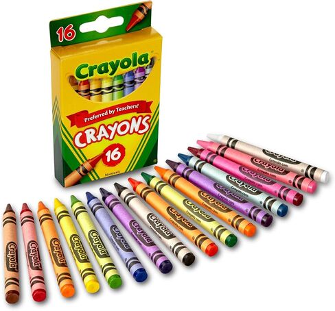Crayola Crayons, School Supplies, Colors may vary, 16 Count, Crayon Size 3-5/8"L x 5/16" Diameter in Saudi Arabia