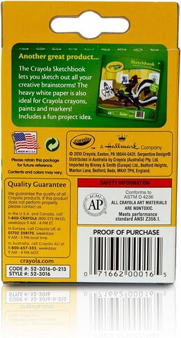 Crayola Crayons, School Supplies, Colors may vary, 16 Count, Crayon Size 3-5/8"L x 5/16" Diameter in Saudi Arabia