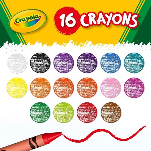 Crayola Crayons, School Supplies, Colors may vary, 16 Count, Crayon Size 3-5/8"L x 5/16" Diameter in Saudi Arabia