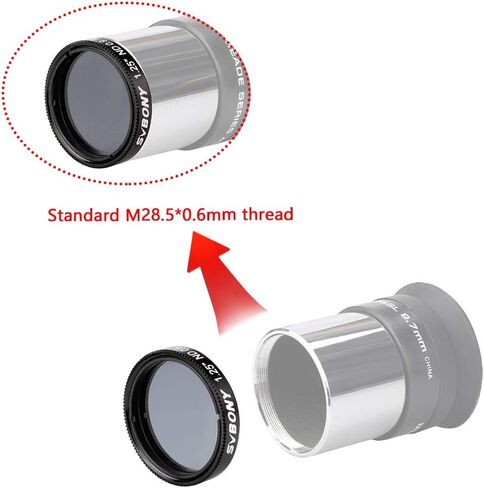 SVBONY SV139 Telescope Filter Moon Filter 1.25 inch 12.5 Percent Transmission Telescope Filter ND8 Neutral Density Filter for Telescope Eyepiece Reduce Moon Surfaces Overall Brightness in Saudi Arabia