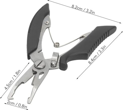 Fishing Hook Remover Pliers, Accurate Stainless Steel Fishing Pliers for Outdoors (Black) in Saudi Arabia