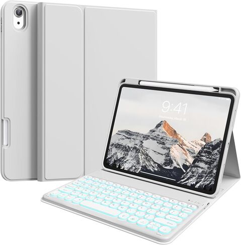 aoub for iPad 10th Generation Case with Keyboard 10.9 inch 2022, Detachable Bluetooth Keyboard, Smart Stand Folio Keyboard Cover with Pencil Holder for iPad 10th Gen, Black in Kuwait