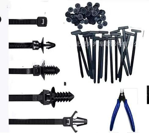 260 حزمة نايلون أبيك الكابلات الكابلات أدوات أدوات - روابط zip متعددة الوظائف مع تصميم الأزرار ، وعلاقات الكابل مع قاطع التدفق ، لإصلاح حاجز السيارات ، تجميع الأسلاك ، استخدام المنزل والمرآب in Kuwait