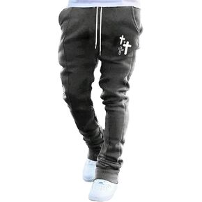 GORGLITTER Men's Y2K Stacked Sweatpants Graphic Flared Drawstring Waist Jogger Pants in Kuwait