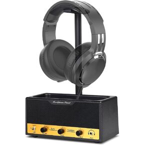 Headphone Stand with Cable Storage, Display Music Lovers' Decorative Items & Suitable Headphone Holder, Contains 1 Base 1 Support Rod 1 Headrest (Metal Texture Black) in Saudi Arabia