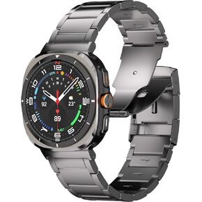 شريط التيتانيوم متوافق مع Samsung Galaxy Watch Ultra 47mm - من الدرجة الثانية حزام معدني مع مشبك قابلة للطي وطلاء DLC مقاوم للخدش ، مقاوم للماء وحجم واحد يناسب الجميع in Kuwait