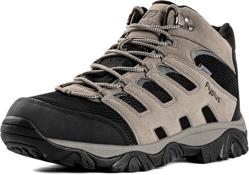 Men’s Waterproof Hiking Boots - Lightweight Slip-Resistant Mid Ankle Support for Outdoor Trekking and Camping in Kuwait