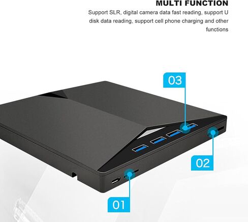 محرك أقراص DVD الخارجي VBESTLIFE ، النوع C USB3.0 DVD Player CD DVD Burner Drive لجهاز الكمبيوتر المكتبي المحمول ، وتصميم نحيف وخفيف الوزن ، وسرعات القراءة والكتابة السريعة in Saudi Arabia