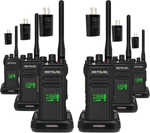 أجهزة اتصال لاسلكية عالية الطاقة من Retevis NR30 طويلة المدى، IP67 مقاومة للماء في اتجاهين، راديو عالي التحمل قابل لإعادة الشحن، 2800 مللي أمبير في الساعة، إلغاء الضوضاء، للتصنيع، المصنع (6 عبوات) in Saudi Arabia