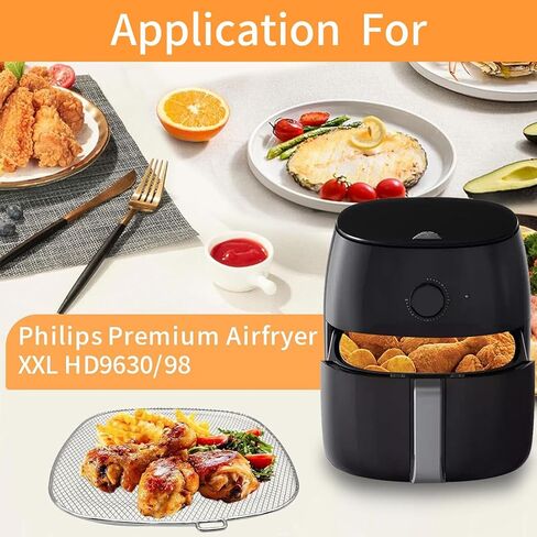 قطع غيار مقلاة الهواء لشركة فيليبس، مقلاة تنقيط مربعة 8.46 بوصة لحامل صينية فيليبس HD9741 3QT متوافق مع HD9630، HD9656، HD9730، آمنة للاستخدام في غسالة الأطباق in Kuwait