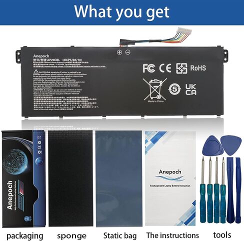 استبدال بطارية الكمبيوتر المحمول AP20CBL لـ Acer Aspire 5 A515-45 A515-46 Aspire 7 A715-43G Swift 3 SF314-43 SF314-511 Vero AV15-51 Travel Travel B311RNA-32 CB315-4H 11.55V 53WH in Saudi Arabia