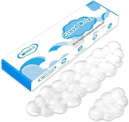 Gel Cloud Wrist Rest Keyboard, Cute Wrist Rest for Computer Keyboard, Ergonomic keyboard Wrist Rest and Soft Mouse Wrist Rest for Typing Pain Relief, Suitable for Office, Home, Computer, Gaming, Clear in Kuwait