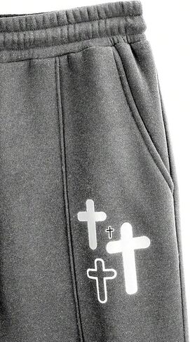 GORGLITTER Men's Y2K Stacked Sweatpants Graphic Flared Drawstring Waist Jogger Pants in Kuwait