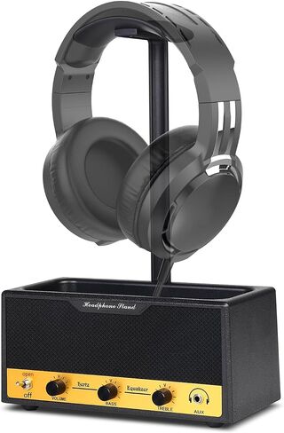 Headphone Stand with Cable Storage, Display Music Lovers' Decorative Items & Suitable Headphone Holder, Contains 1 Base 1 Support Rod 1 Headrest (Metal Texture Black) in Saudi Arabia