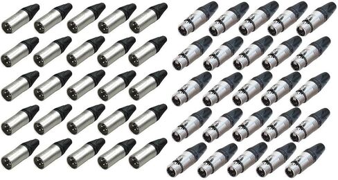 Neutrik الكثير من 50 (25 لكل منهما) NC3FXX أنثى XLR و 25 NC3MXX ذكر XLR (50 حزمة) in Kuwait