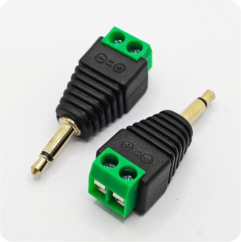 6PCS 2 Pole 3.5mm Audio Jack to Screw Terminal Block Adapter, Solderless 1/8" Stereo Male to 2-Pin Female Screw Terminal Adapter Connector for Speaker Wire Connection in Saudi Arabia