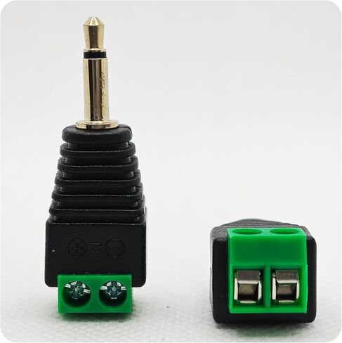 6PCS 2 Pole 3.5mm Audio Jack to Screw Terminal Block Adapter, Solderless 1/8" Stereo Male to 2-Pin Female Screw Terminal Adapter Connector for Speaker Wire Connection in Saudi Arabia