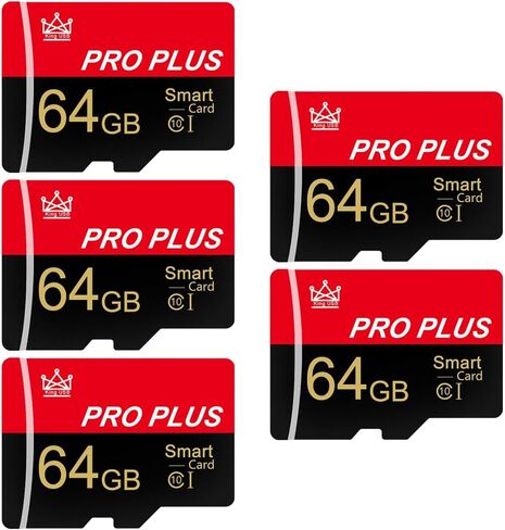 5 Pack TF Card 64GB with Adapter, High Speed Memory Card, UHS-I C10 A1 Memory TF Card for Tablet/Mobile Phone/Camera/Car Audio/Game Console (64GB-5 Pack) in Kuwait