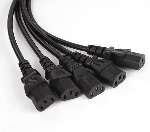 IEC y الكابل الخائن C14 إلى 5 × C13 Kettle Lead Flitter C14 تمديد كابل الطاقة للكمبيوتر ، التلفزيون ، الكمبيوتر ، الشاشة in Kuwait