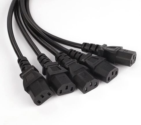 IEC y الكابل الخائن C14 إلى 5 × C13 Kettle Lead Flitter C14 تمديد كابل الطاقة للكمبيوتر ، التلفزيون ، الكمبيوتر ، الشاشة in Kuwait