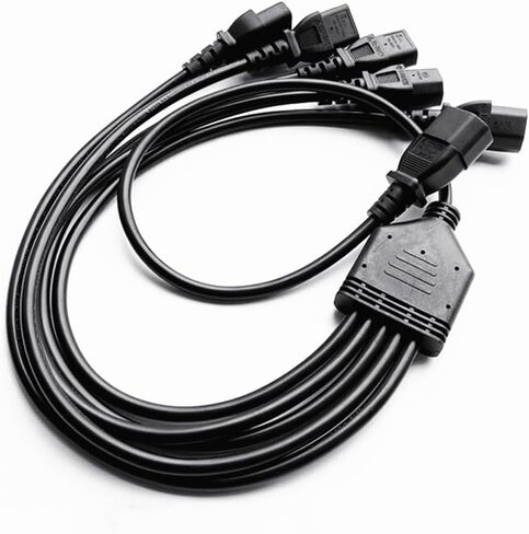IEC y الكابل الخائن C14 إلى 5 × C13 Kettle Lead Flitter C14 تمديد كابل الطاقة للكمبيوتر ، التلفزيون ، الكمبيوتر ، الشاشة in Kuwait
