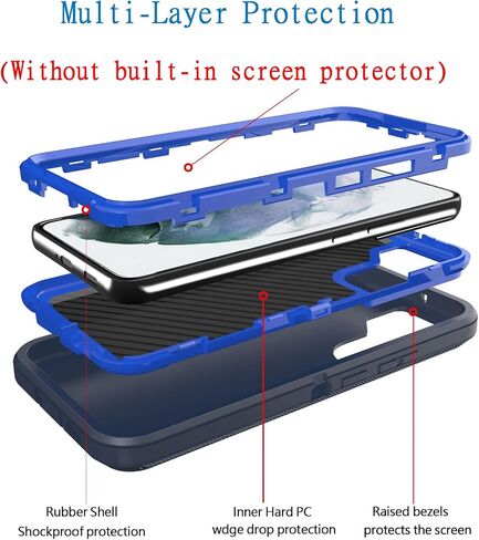 Case for Samsung Galaxy A14 5G,Phone Case [Military Grade] 3 in 1 Shockproof Rugged Protective, Heavy Duty Bumper Cover(with Belt Clip) (Black) in Saudi Arabia