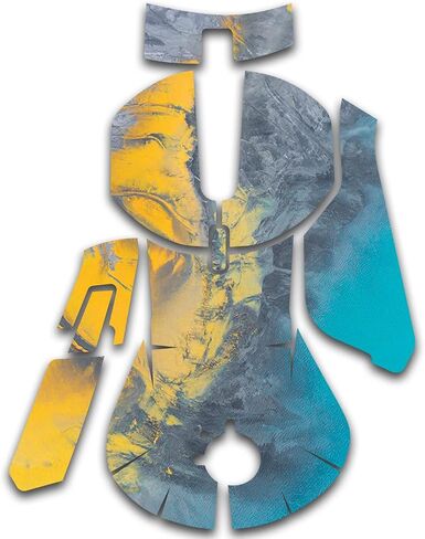 MightySkins Skin Compatible with SteelSeries Rival 5 Gaming Mouse - Yellow Spill | Protective, Durable, and Unique Vinyl Decal wrap Cover | Easy to Apply, Remove, and Change Styles | Made in The USA in Saudi Arabia