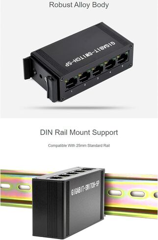 Waveshare الصناعي من الدرجة 5 منافذ Gigabit Ethernet Switch ، IEEE 802.3x متوافق مع DUPLEX in Saudi Arabia