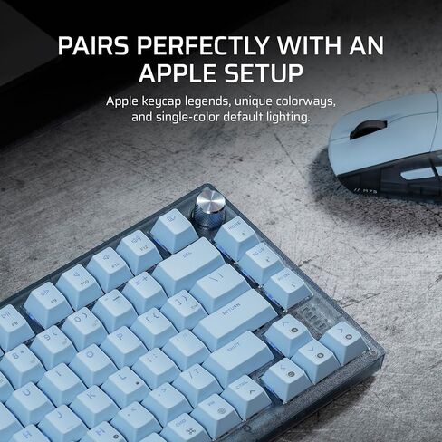 Corsair K65 Plus Wireless 75% RGB Hot-Swappable Mechanical Gaming Keyboard for Mac and iPad – Pre-Lubricated MLX Red v2 Linear Switches, Sound Dampening – QWERTY NA Layout – Glacier Blue in Saudi Arabia