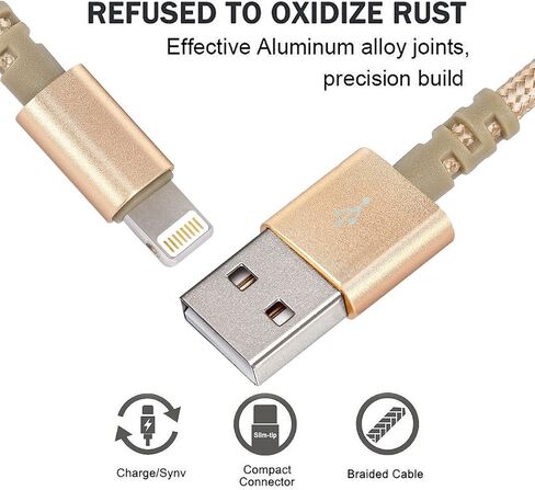 Hiway for iPhone Charger,Lightning Cable Nylon Braided USB 3PACK 6FT Fast Charging High Speed Data Sync Cord Compatible with iPhone 8/8 Plus/7/7 Plus/6/6s/6 plus/6s Plus/ 5s/5c,iPad, iPod and More in Saudi Arabia