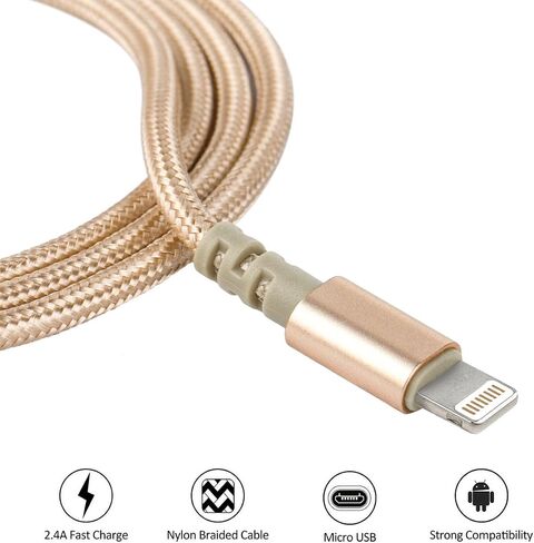 Hiway for iPhone Charger,Lightning Cable Nylon Braided USB 3PACK 6FT Fast Charging High Speed Data Sync Cord Compatible with iPhone 8/8 Plus/7/7 Plus/6/6s/6 plus/6s Plus/ 5s/5c,iPad, iPod and More in Saudi Arabia