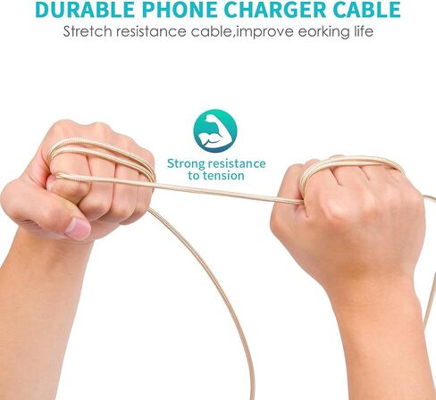 Hiway for iPhone Charger,Lightning Cable Nylon Braided USB 3PACK 6FT Fast Charging High Speed Data Sync Cord Compatible with iPhone 8/8 Plus/7/7 Plus/6/6s/6 plus/6s Plus/ 5s/5c,iPad, iPod and More in Saudi Arabia