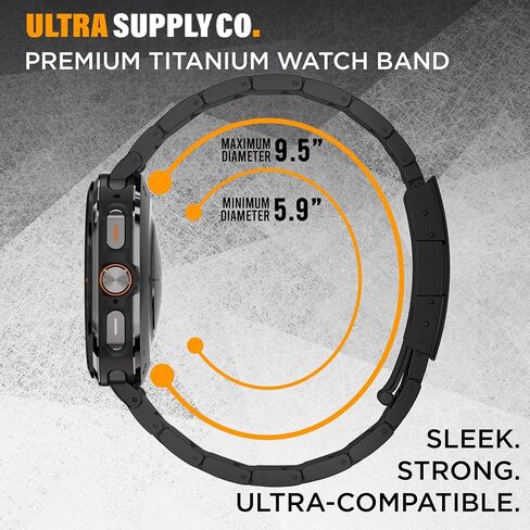 Titanium Band Compatible with Samsung Galaxy Watch Ultra 47mm - Grade 2 Metal Strap with Folding Buckle and Scratch-Proof DLC Coating, Waterproof, One Size Fits All in Kuwait