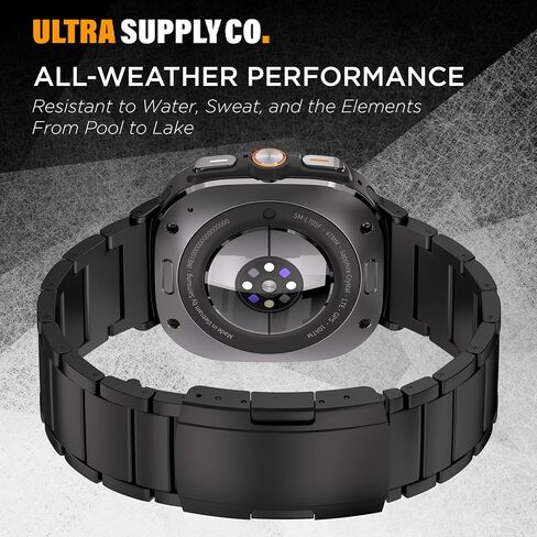 Titanium Band Compatible with Samsung Galaxy Watch Ultra 47mm - Grade 2 Metal Strap with Folding Buckle and Scratch-Proof DLC Coating, Waterproof, One Size Fits All in Kuwait