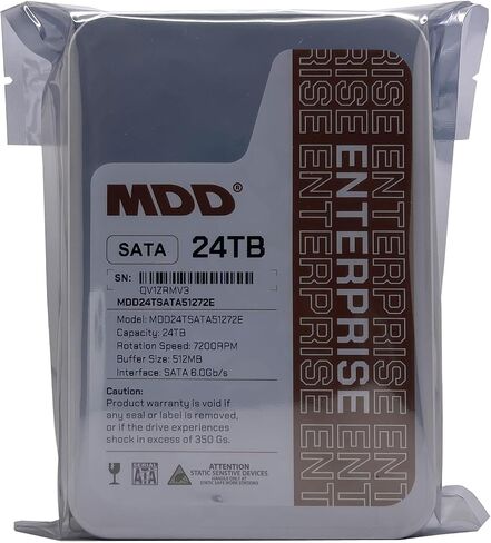 MDD (MDD24TSATA51272E) 24TB 7200RPM 512MB CACHE SATA 6.0GB/S 3.5INCH ENTERPRISE DRIVE - 5 سنوات ضمان (متجدد) in Kuwait
