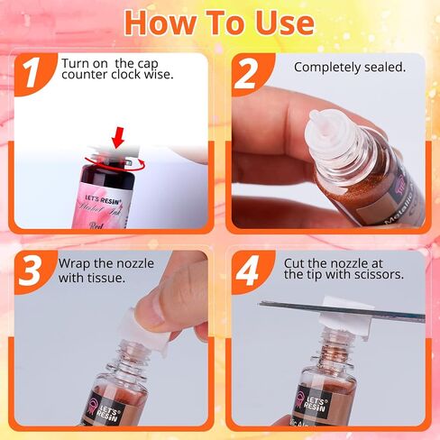 Alcohol Ink Set Epoxy Resin Dye- LET'S RESIN Vibrant Colors Alcohol Ink for Epoxy Resin, Concentrated Alcohol Based Resin Ink for Tumblers,Epoxy Resin Molds,Alcohol Inks Art (Each 0.35oz x 18 Bottle) in Saudi Arabia