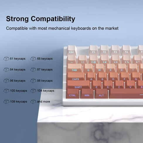PBT keycaps 133 مفاتيح الكرز المرفق المخصص Keycaps Side Font font اثنين من صب حقن اللون لمحولات لوحة المفاتيح الميكانيكية للكرز mx （فقط المفاتيح ، وليس لوحات المفاتيح） in Saudi Arabia