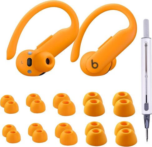 SeltureDone 10 أزواج متوافقة مع Beats Powerbeats Pro 2 Ear Tips مع مجموعة Cleaning Kit و 5 أحجام نصائح أذن بديلة للسيليكون لبيس Powerbeats Pro 2 - Jet Black in Kuwait