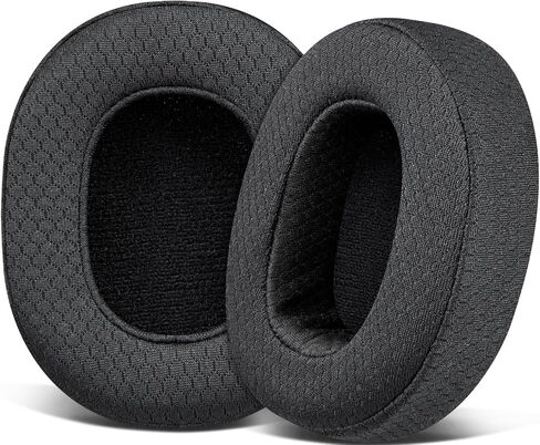 SOULWIT Mesh Fabric Replacement Earpads for Skullcandy Hesh 3/ANC/Evo & Crusher Wireless/ANC/Evo & Venue ANC Over-Ear Headphones, Ear Pads Cushions with Noise Isolation Foam - Black in Saudi Arabia