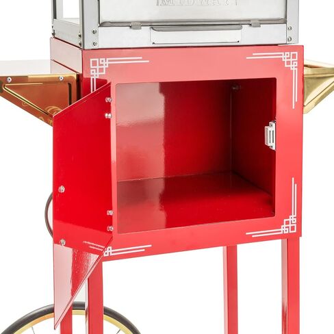 Olde Midway Vintage Style Popcorn Machine Maker Popper with Cart and 8-Ounce Kettle - Red in Saudi Arabia