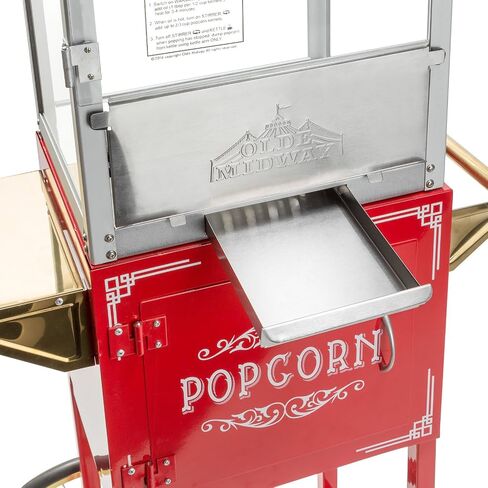 Olde Midway Vintage Style Popcorn Machine Maker Popper with Cart and 8-Ounce Kettle - Red in Saudi Arabia