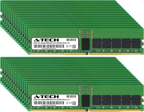 A-Tech 1TB Kit (32x32GB) RAM لـ Dell PowerEdge MX760C ، R660 ، R760 ، R760XA ، R860 ، R960 ، XE8640 ، XE9640 ، XE9680 | DDR5 4800MHz PC5-38400 EC8 RDIMM 2RX8 ECC ترقية ذاكرة الخادم in Kuwait