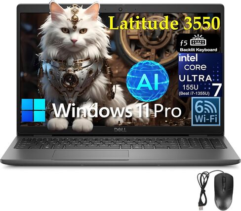 Dell Latitude 3550 15.6" Laptop Computer for Business & Home, Intel 12-Core Ultra 7 155U (Beat i7-1355U), 32GB DDR5 RAM, 1TB PCIe SSD, WiFi 6, BT 5.3, Backlit KB, Fingerprint Reader, Windows 11 Pro in Saudi Arabia