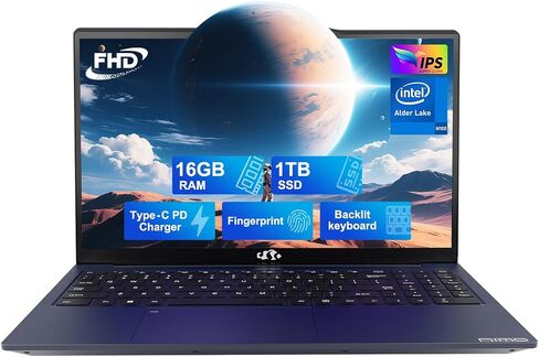 NIMO 15.6 IPS-FHD-Laptop, 16GB RAM 1TB SSD Intel Pentium Quad Core N100, Backlit Keyboard Fingerprint (Beat to i3-1115G4 Up to 3.4GHz) Computer for Student-Home WiFi 6 BT5.2 Win 11 (Renewed) in Saudi Arabia