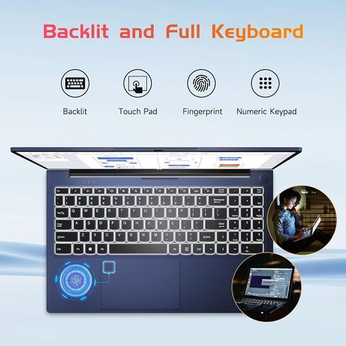 NIMO 15.6 IPS-FHD-Laptop, 16GB RAM 1TB SSD Intel Pentium Quad Core N100, Backlit Keyboard Fingerprint (Beat to i3-1115G4 Up to 3.4GHz) Computer for Student-Home WiFi 6 BT5.2 Win 11 (Renewed) in Saudi Arabia