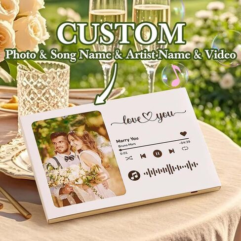 Jeasun 7" Video Greeting Card with Auto Playback, Horizontal Screen, 4GB Memory, White - Perfect for Weddings and Anniversaries in Saudi Arabia
