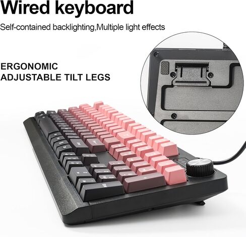 Wired RGB Gaming Membrance Keyboard. 100 ٪ Mini Creamy LED لوحة مفاتيح كمبيوتر. للكمبيوتر الشخصي كمبيوتر Mac Gamer. (أخضر) in Kuwait